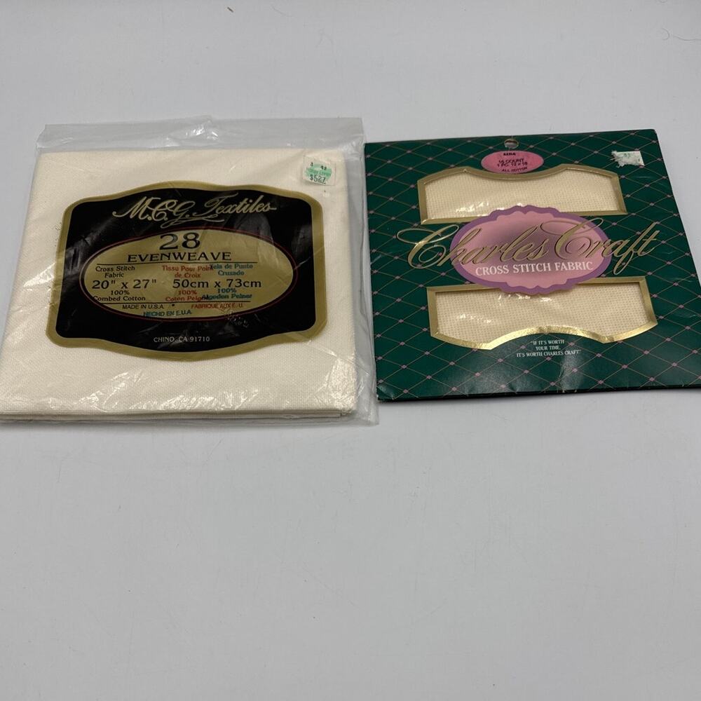 2-Pack Cross Stitch Fabric MCG Textiles Evenweave 28 & Charles Craft 16 Count